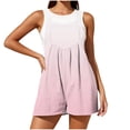 thumbnail image 2 of Bixock Women's Casual Rompers Wide Leg Shorts Print Romper Sleeveless Button Closure Adjustable Spaghetti Straps with Pockets Loose Jumpsuit Pants for Women Clothes, 2 of 7