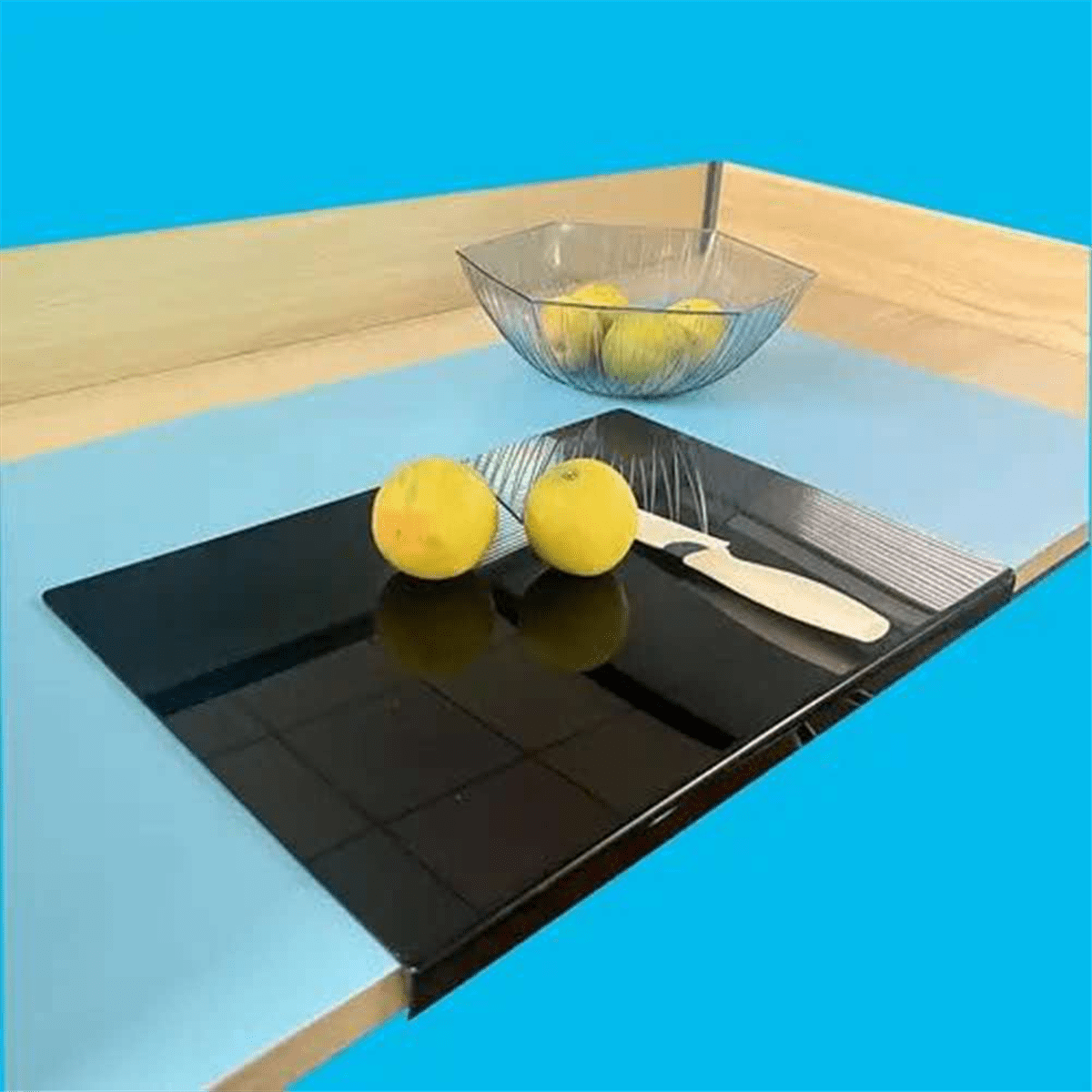 Black Acrylic Cutting Board with Lip, Size 17.7X13.7 Inch, No-Scratches, Kitchen, for Kitchen