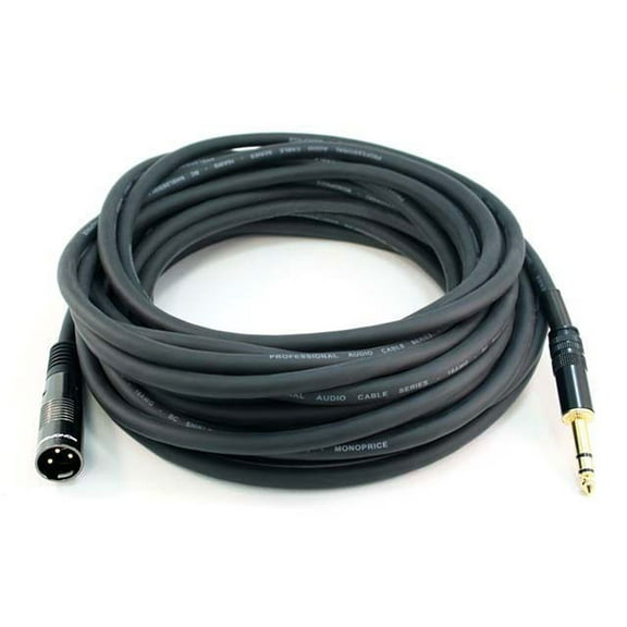 Monoprice XLR Male to 1/4in TRS Male Cable - 35 Feet | 16AWG, Gold Plated - Premier Series