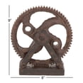 thumbnail image 4 of 8" x 9" Brown Polystone Gear Sculpture, by DecMode, 4 of 14