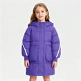 thumbnail image 2 of REDARER Kids Long Puffer Coat Solid Color Down Jacket, Winter Warm Thickened Outerwear for Boys and Girls, Windproof Cold Weather Coats,Size:7-8 Years, 2 of 9