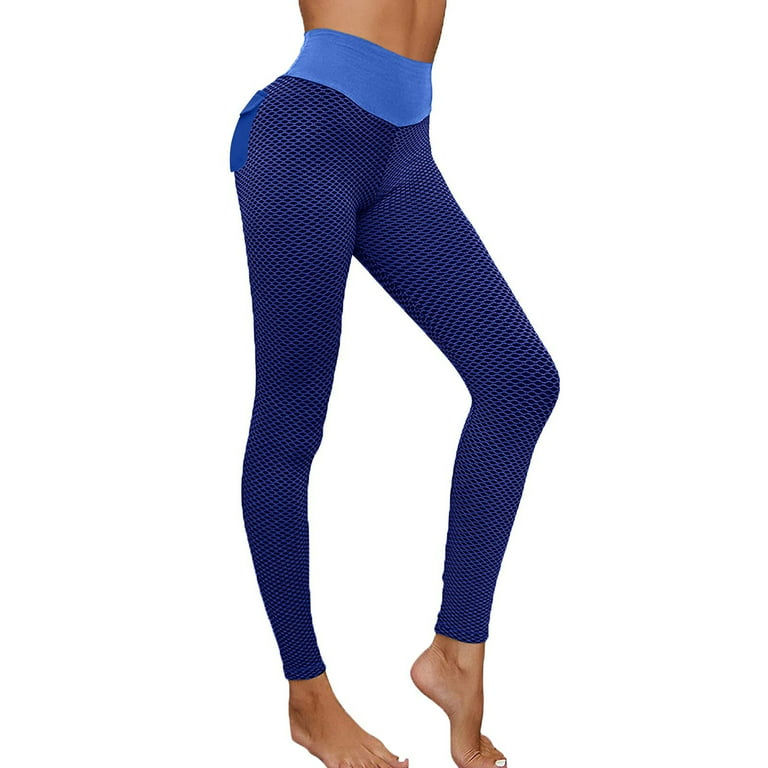 RQYYD Clearance Leggings for Women Butt Lifting Leggings Workout Scrunch Seamless  Leggings High Waisted Booty Yoga Pants(Blue,M) 