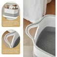 thumbnail image 5 of Cotton Rope Storage Basket Set of 3 (15"x10.2"x9.1") - Rectangle Storage Bins - Versatile Toy Storage Organizer - Perfect for Kids, Dog Toys, Books, Shelves - White & Grey, 5 of 12