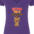 thumbnail image 4 of Inktastic Yorkshire Terrier Dog Yorkie Women's V-Neck T-Shirt, 4 of 5