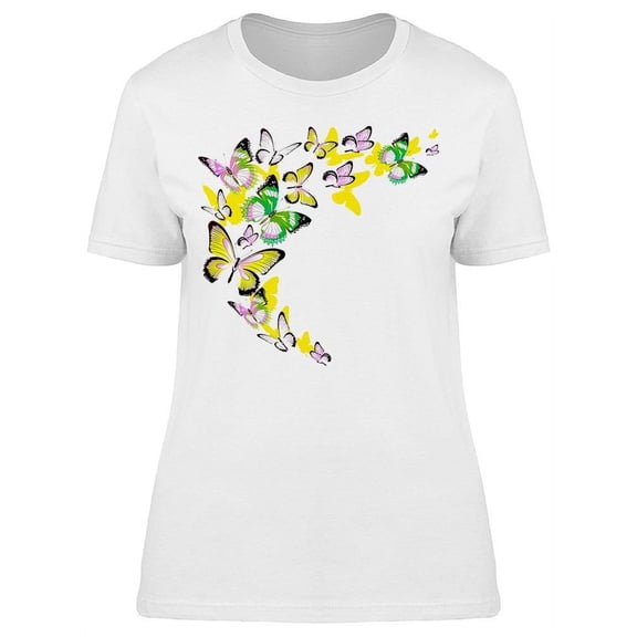 Bunch Of Flying Butterflies T-Shirt Women -Image by Shutterstock, Female Small