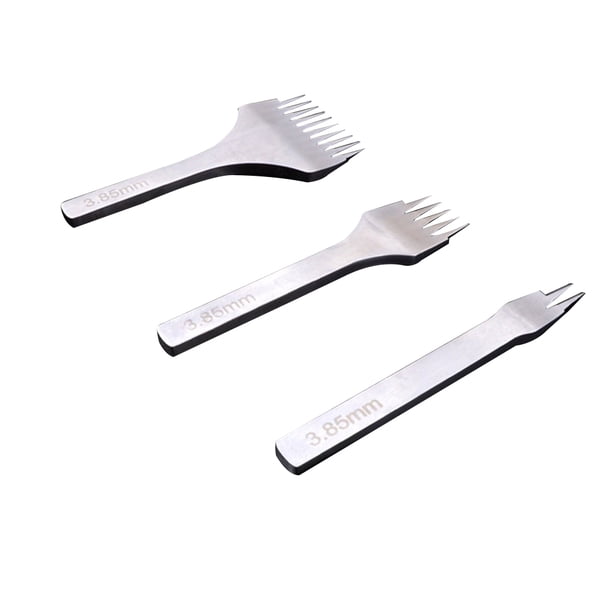 Juego de herramientas de cuero para bricolaje, juego de herramientas de perforación para perforar agujeros de cincel de cuero plano de 2/5/10 de acero inoxidable Scienceny TO0087-04B