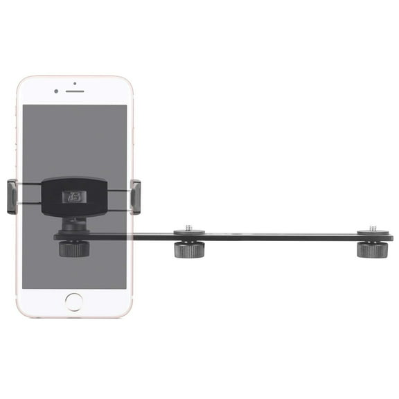 iBOLT 10 inch Tripod Camera Slider Bar with 3 Camera(_ inch) Screw attachments and Phone adapter- Great for adding additional Microphones, LED Lights, Flash, monitors, etc- DSLR, GoPros, Video Cameras