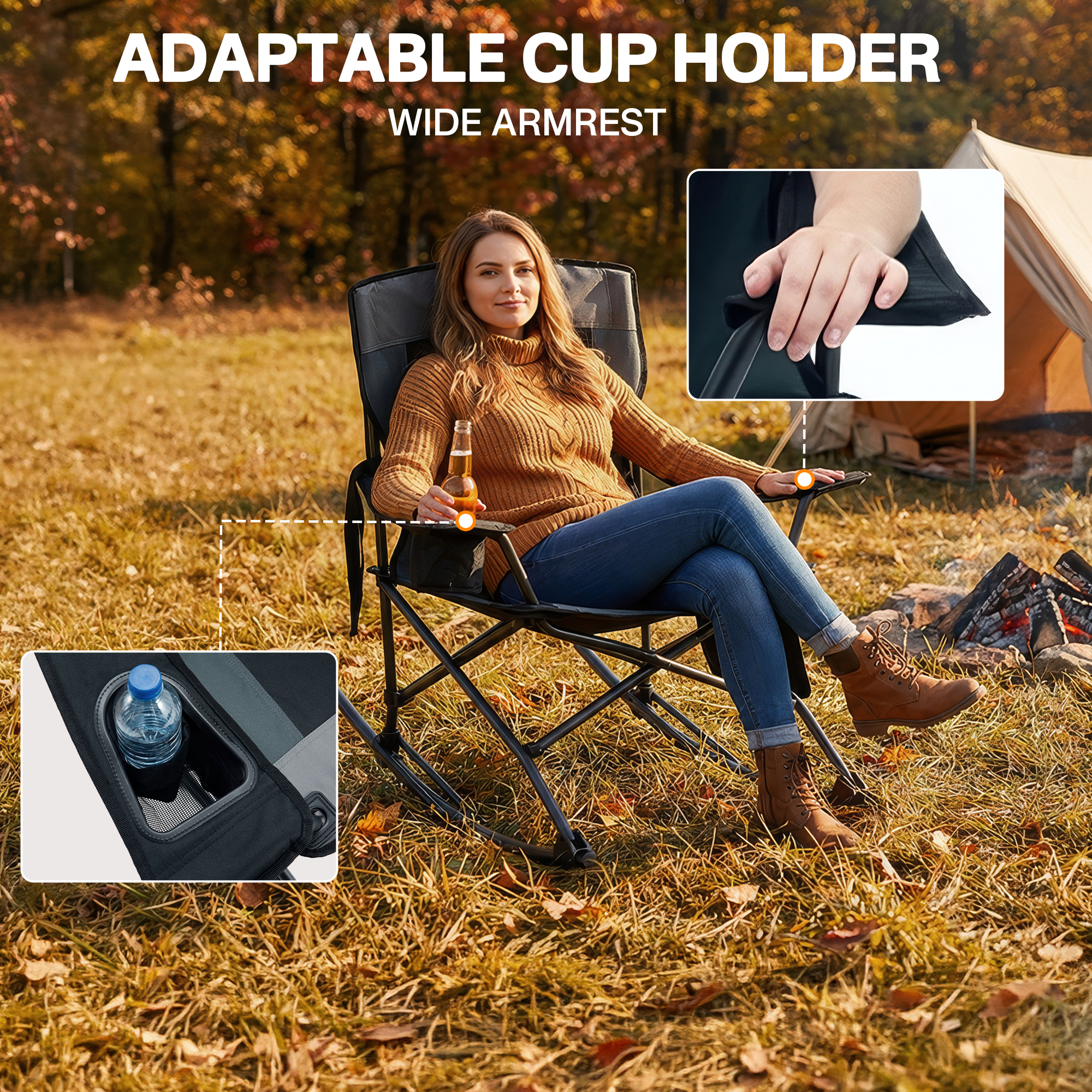 Ever Advanced Portable Folding Rocking Camping Chair photo 2