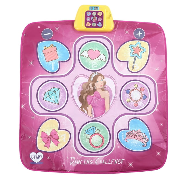 Tapete de baile para niñas y niños, portátil, color rosa y morado, juguete educativo divertido, regalo rosa y morado