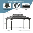 thumbnail image 3 of Modern Shade The Horizon Hardtop Gazebo - 10' x 14' Black Double Steel Roof with 4 Solar LED Lights, 3 of 9