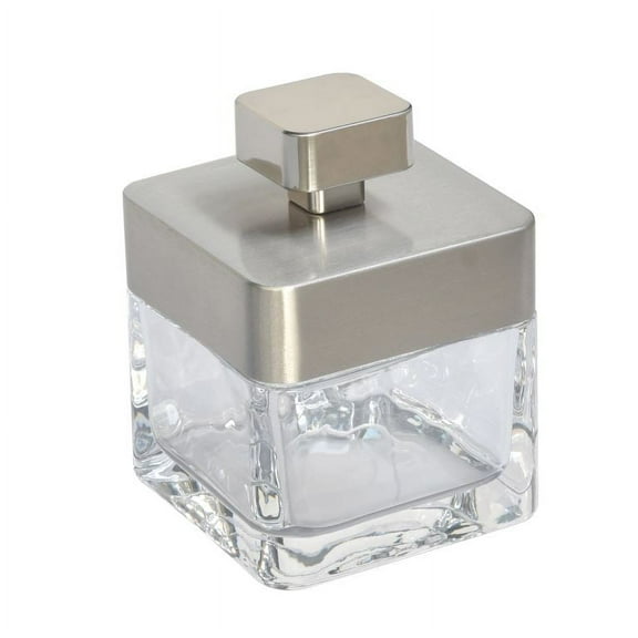 Better Homes & Gardens Metal and Glass Covered Jar, Clear with Silver Accent