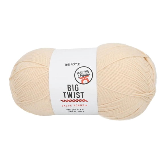 Cream Medium Weight Acrylic Yarn - 1 lb. Skein