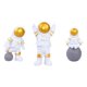 thumbnail image 2 of Estatua de astronauta de 3 piezas, juguetes educativos, decoración de pasteles de astronauta para hotel Dorado, 2 of 8