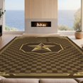 thumbnail image 2 of Design&I 8'x10' Washable Area Rug Snag-Free Farmhouse Checker Panel Layout Vintage Border Distressed Badge Flowing Dynamic for Dining Room, Large Office, Lounge, 2 of 7