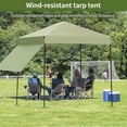 thumbnail image 2 of Gazebo Plegable para Jardín - 2.2x2.2 m Toldo Impermeable con UV, Altura Ajustable - Incluye Panel Lateral y Bolsa - Ideal Terraza/Camping (Verde Claro, 1 Unidad), 2 of 8