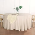 thumbnail image 6 of Efavormart 120" Beige Premium Faux Linen Round Tablecloth | Textured Wrinkle Free Tablecloth, 6 of 11
