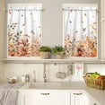 thumbnail image 4 of dinii Fall Kitchen Curtains and Valance Set of 3, Autumn Eucalyptus Leaves Kitchen Window Tier Curtains Floral Bird Farmhouse Window Valances Rod Pocket Panels for Fall Home Decor, 4 of 6