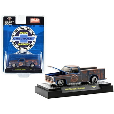 Diecast 1975 Chevrolet Silverado Service Truck Blue (Rusted) "Special Chevrolet Equipment" Limited Edition to 6600 pieces Worldwide 1/64 Diecast Model Car by M2 Machines