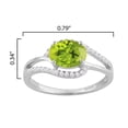 thumbnail image 3 of Sterling Silver with Natural Peridot and White Zircon Engagement Ring, 3 of 3