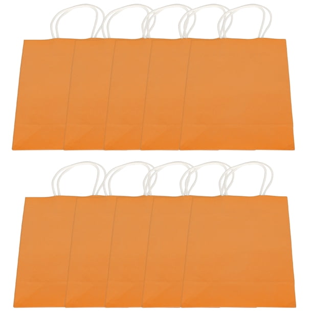 Bolsa de regalo para fiestas, 10 piezas de papel Kraft portátil, bolsa de papel Kraft, bolsa de compras de papel, compacta y ligera