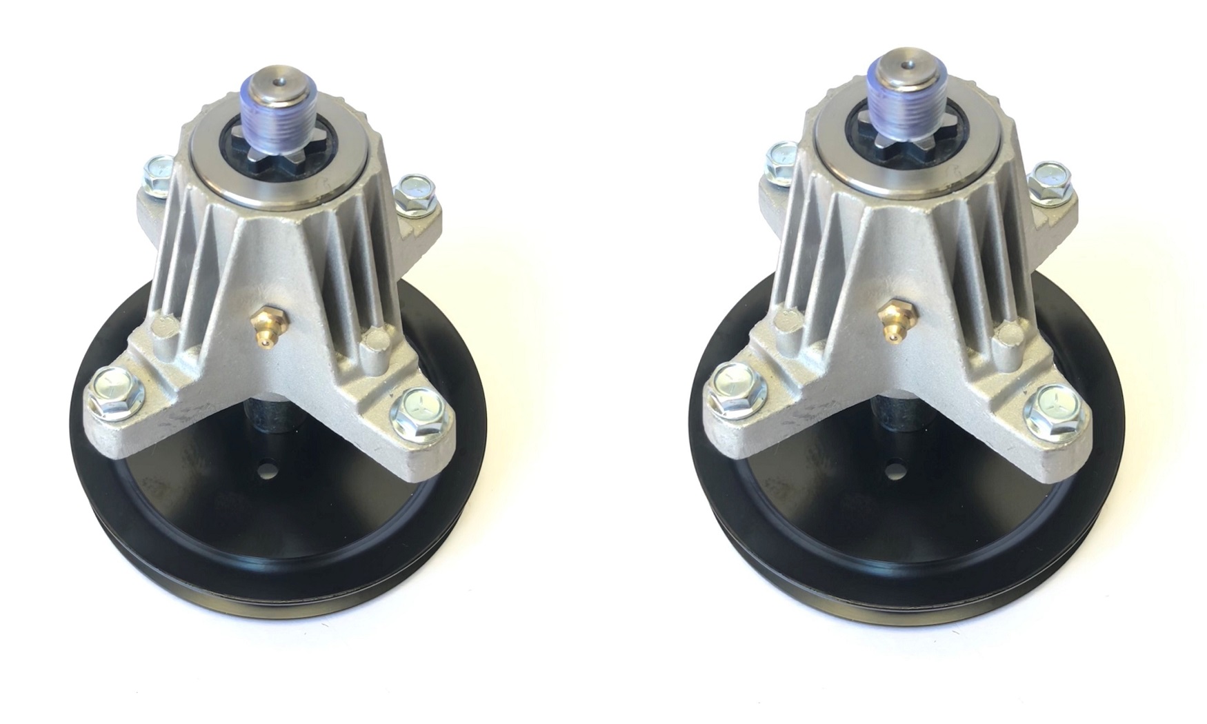 Set of 2 Spindles, MTD Updated (tapped mounting Holes, Bolts Included) Spindle Replaces MTD