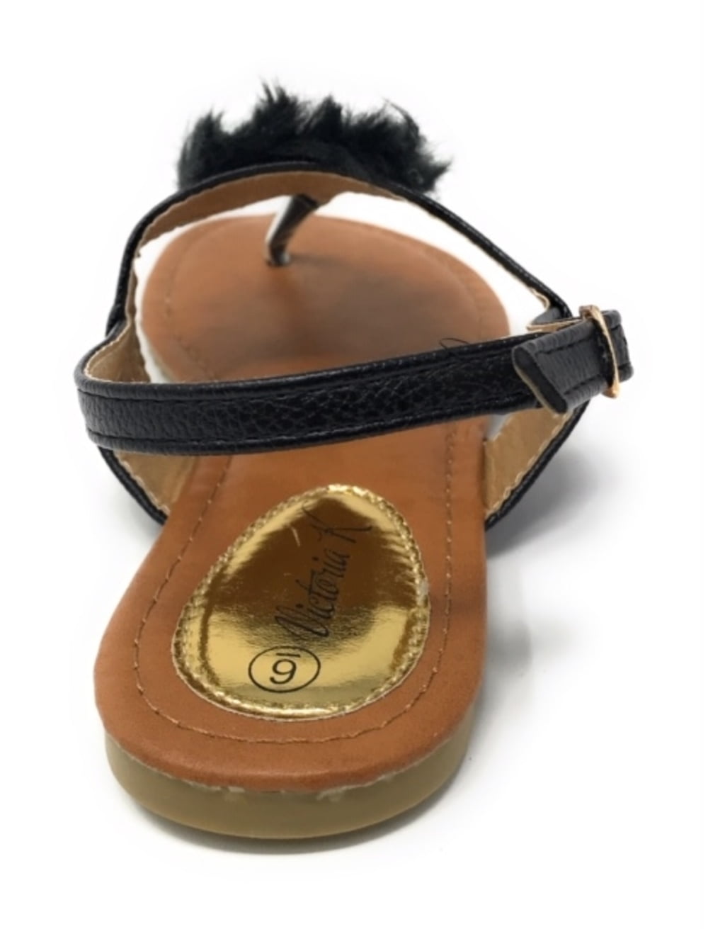 Victoria K Women's Faux Fur And Pearls Sandals