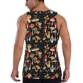 thumbnail image 3 of Fotbe Various Mushrooms Pattern Men's Quick Dry Workout Tank Top Gym Muscle Tee Fitness Bodybuilding Sleeveless T Shirt Breathable Workout Shirt-, 3 of 9