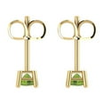 thumbnail image 4 of Clara Pucci 0.5Ct Natural Peridot Princess Cut VVS1 Push Back Stud 14k Solid hypoallergenic Gold Designer Earrings For August, 4 of 7