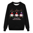 thumbnail image 6 of Hxshgdsn Family Matching Sweatshirt Crew Neck Santa Claus Printed Pullover Tops Trendy Black 1 Dad L, 6 of 7