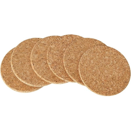 

Kreigaven 6Pcs Round Cork Coaster Cork mat Kitchen Bowl Mat 100*5mm