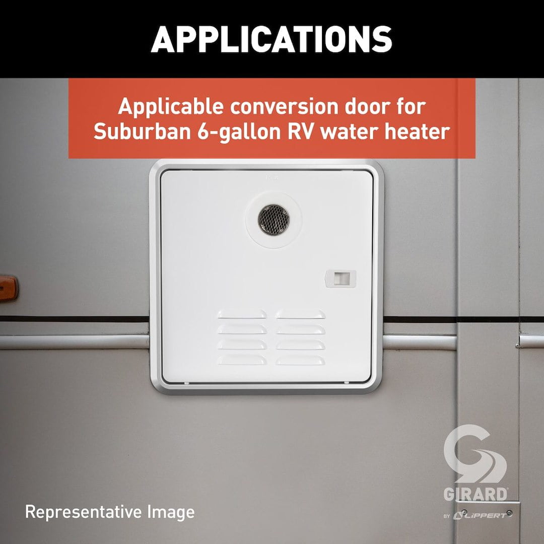 Girard 2022107537 Door Kit for GSWH-2 New Installations and Atwood 6-Gallon Water Heater - 16", Polar White