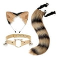 thumbnail image 4 of Gato Orejas Cola Cosplay Gargantilla Felpa Halloween Zulema Marrón Negro, 4 of 8