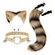 thumbnail image 4 of Disfraz de orejas y cola de gato, tocado de cosplay para mascarada de Halloween Amarillo negro, 4 of 9