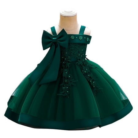 

1-3T Toddler Flower Girl Off Shoulder Princess Dress Party Christmas Dress