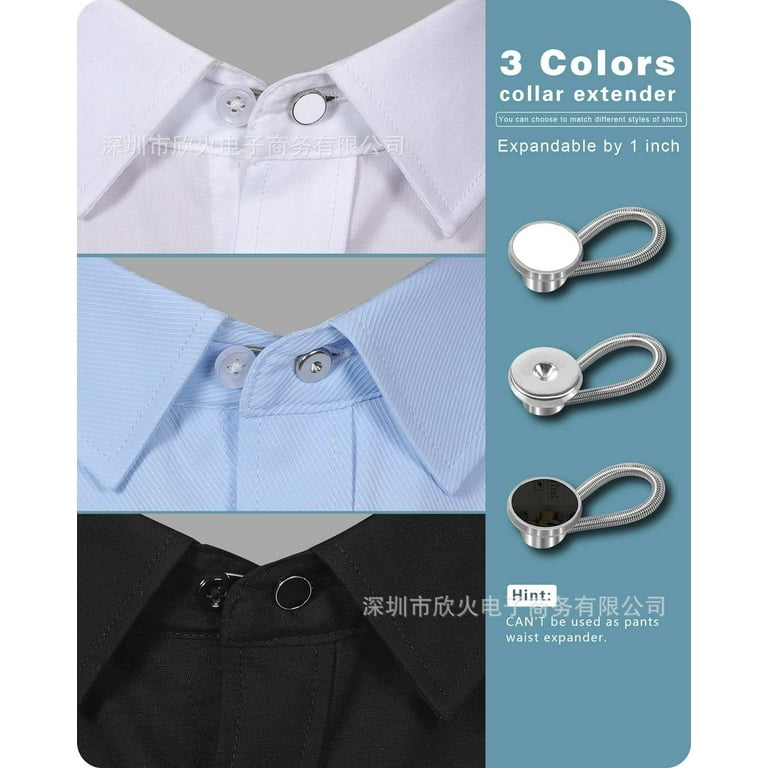 JROZXF Collar Extender Neck Button Extender for Mens Dress Shirts Elastic  Expander Button for Extender Jeans Pants Collar Waist Extenders for Pants