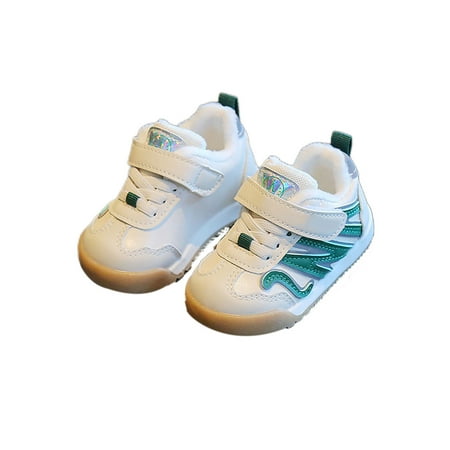 

Daeful Toddler Trainers Breathable Athletic Shoes Comfort Sneakers Non-Slip Lightweight Skate Shoe School Green with Warm Lined 4.5C