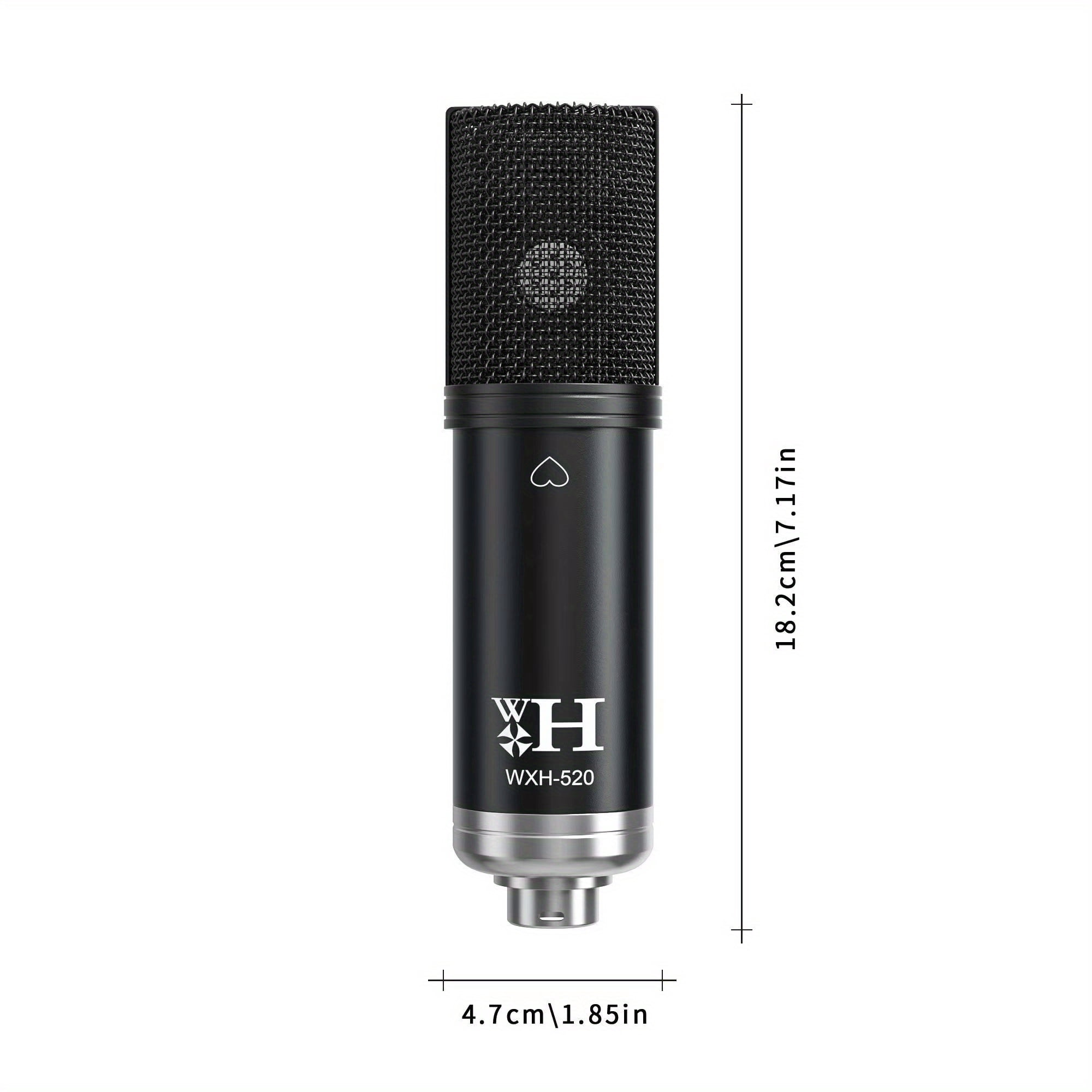 Podcast Equipment Bundle XLR Large Diaphragm Condenser Microphone with Live Sound Card Condenser Microphone Bundle for Studio Recording & Broadcasting