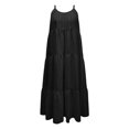 thumbnail image 5 of EliteGoogv Womens Maxi Dresses U Neck Sleeveless Backless Dresses For Women Pleated Side Pocket Summer Dresses Beach Vacation Wedding Guest Dresses Black, 5 of 5