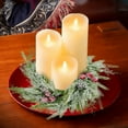 thumbnail image 4 of Christmas Candle Rings Wreath Norfolk Pine Garland Red Berry Pinecones Wreaths Artificial Berries Snowy Pine Garland Candle Ring Holder For Christmas Wedding Home Table Centerpiece Candlestick, 4 of 6