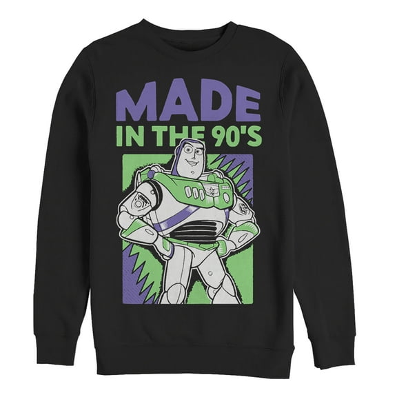 Men's Toy Story Buzz Lightyear Made in 90s Sweatshirt Black Small