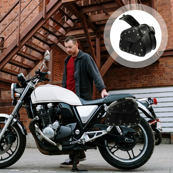 SOPOTUTU 2Pcs Black Motorcycle Storage Bags with Practical Design for Touring Trips