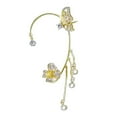 thumbnail image 2 of Opvise 1Pc Ear Cuff Fine Workmanship Temperament Rhinestone Inlay Geometric High Gloss Dress Up Luxury Butterfly Chain Ear Cuff Tassel Earring Jewelry Accessories, 2 of 8