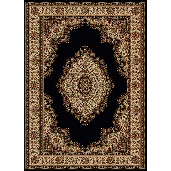 Radici Usa Como Area Rug 1595 Black Italian Bordered 9' 10" x 12' 10" Rectangle