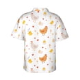 thumbnail image 3 of Balery Funny Chicken Print Men's Hawaiian Shirts Short Sleeve Beach Shirt Relaxed Fit Vacation Button Down Shirts-, 3 of 9