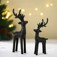 thumbnail image 2 of 2 Pack Modern Christmas Decor Neutral Christmas Reindeers Decor Resin Deer Statues Figurines Elk Statues for Neutral Modern Living Room Bedroom Office Bookshelf Desk Ornaments(Black), 2 of 8