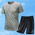 thumbnail image 3 of Hrsba Men's 2 Piece Sports Set Summer Crew Neck Short Sleeve Shorts Casual Tracksuits Outfits, 3 of 5