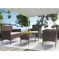 Vineego 4 Piece Outdoor Patio Set Rattan Wicker Conversation Set with Vineego 4 Piece Outdoor Patio Set Rattan Wicker Conversation Set with