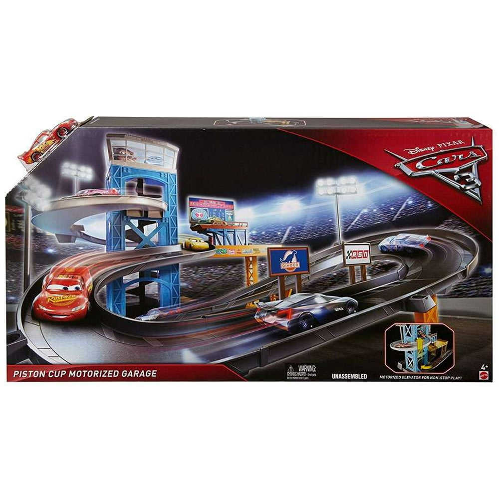 Disney Cars Cars 3 Piston Cup Motorized Garage Playset