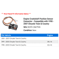 thumbnail image 2 of Engine Crankshaft Position Sensor Connector - Compatible with 1998 - 2007 Chrysler Town & Country 1999 2000 2001 2002 2003 2004 2005 2006, 2 of 2