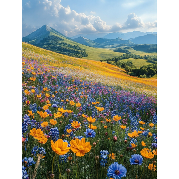 Qisvanset 12x16 Inch Wildflower Panoramic Landscape Canvas Wall Art, Serene Nature Scenery Ready To Hang Home Decor